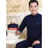 Middle-aged and elderly men's pure cotton thermal underwear set, loose and warm, dad's cotton sweater [windproof high collar]